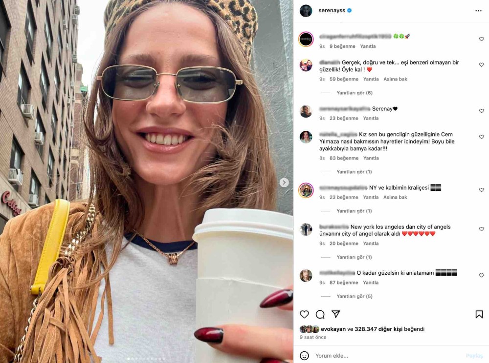 serenay sarikaya nin new york paylasimi gundem oldu esi benzeri gorulmemis bir guzellik